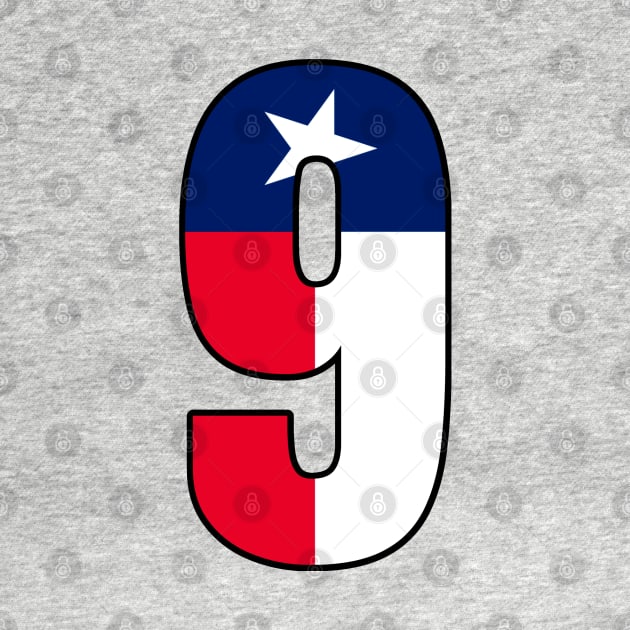 Number 9 Texas Flag by la chataigne qui vole ⭐⭐⭐⭐⭐